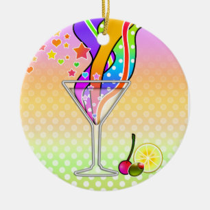 SIXTEITEN POP ART STYLE MARTINI KERAMISCH ORNAMENT