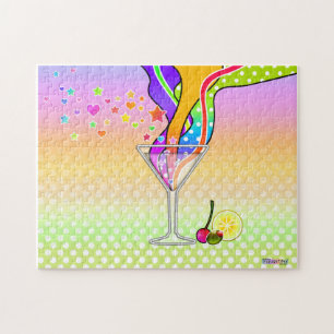 SIXTEITEN POP ART STYLE MARTINI LEGPUZZEL