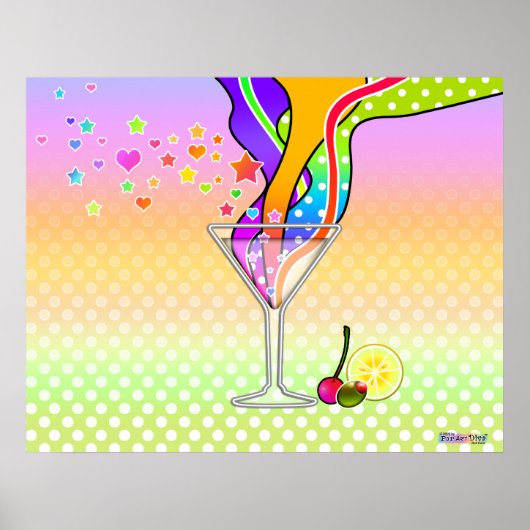 SIXTEITEN POP ART STYLE MARTINI POSTER (Voorkant)