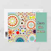 Sixties Circles Sla de datum op Aankondigingskaart (Voorkant / Achterkant)