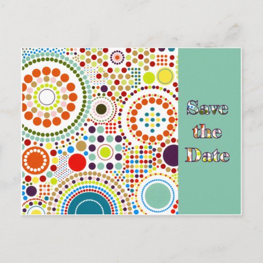 Sixties Circles Sla de datum op Aankondigingskaart (Voorkant)