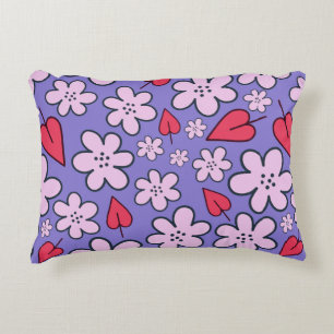 Sixties Flower Doodle Accent Kussen