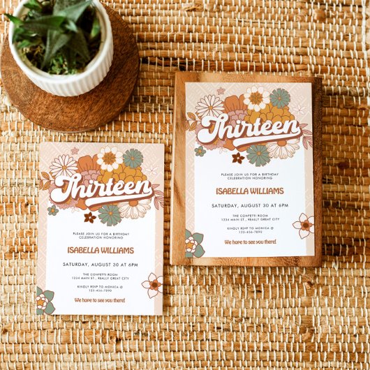 Sixties Groovy Retro 13e verjaardag Kaart