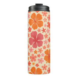 Sixties Hawaiian hibiscus patroon Thermosbeker