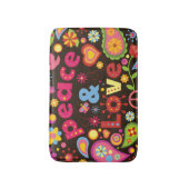 Sixties Hippie Hippy Peace and Love Bath mat (Voorkant Verticaal)