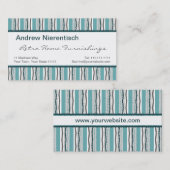 Sixties Retro ZigZag Classy Green Striped Patroon Visitekaartje (Voorkant / Achterkant)