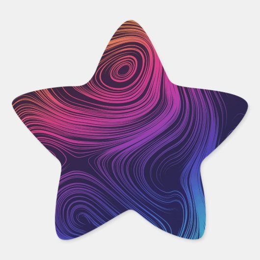 Sixties Vibe Circles & Swirls Cool Ster Sticker (Voorkant)