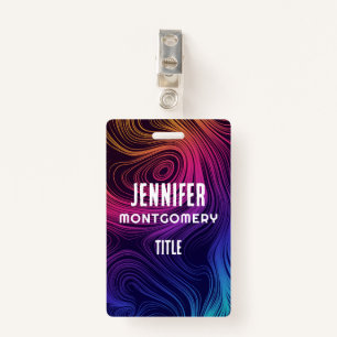 Sixties Vibe Cirkels & Swirls Koel Patroon Badge