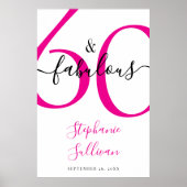 Sixty and Fabulous Pink 60th Birthday Party  Poster (Voorkant)
