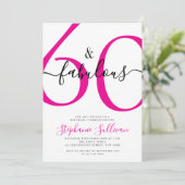 Sixty and Fabulous Script 60th Birthday Party Kaart (Staand voorkant)