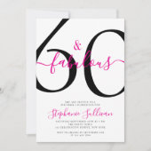 Sixty and Fabulous Script 60th Birthday Party Kaart (Voorkant)