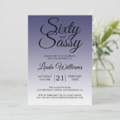 Sixty and Sassy Navy Blue 60th Birthday Kaart (Staand voorkant)