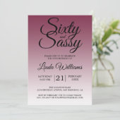 Sixty and Sassy Red Plum 60th Birthday Kaart (Staand voorkant)