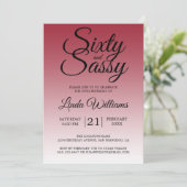 Sixty and Sassy Scarlet Red 60th Birthday Kaart (Staand voorkant)