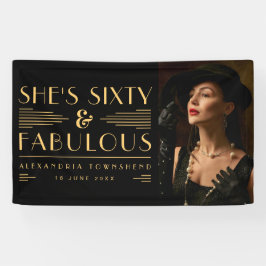 Sixty & Fabulous Art Deco Photo 60th Birthday Spandoek