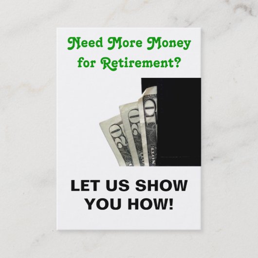 Sizzle Card - Laat ons je Shows! Visitekaartje (Voorkant)