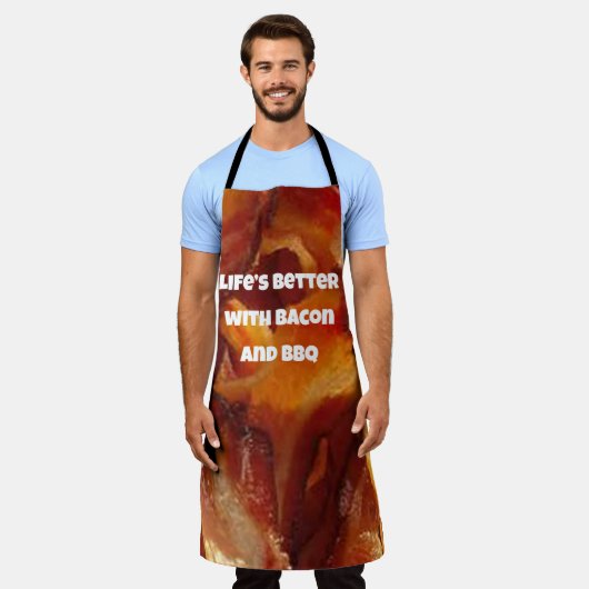 Sizzling Bacon Schort: Grappige Aangepaste Bacon Q Schort (Gedragen)
