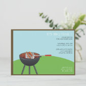 Sizzling bbq - bbq arty nodigt uit kaart (Staand voorkant)