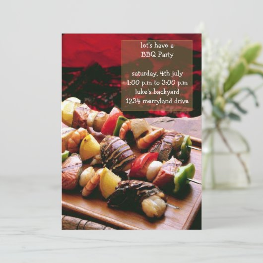 Sizzling BBQ Party Invitations (Debout devant)