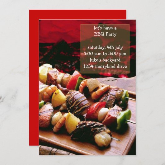 Sizzling BBQ Party Invitations (Devant / Derrière)