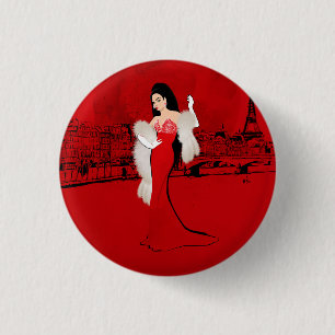 Sizzling in Parijs Ronde Button 3,2 Cm