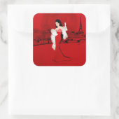 Sizzling in Paris Vierkante Sticker (Tas)