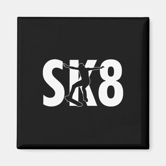 Sj8 Cool Skateboard Ontwerp Skateboarden Trucs Sk Magneet (Voorkant)
