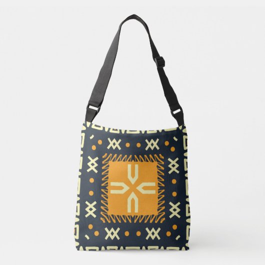 Sjaal ontwerp: Indiase Batikplein. Crossbody Tas (Voorkant)
