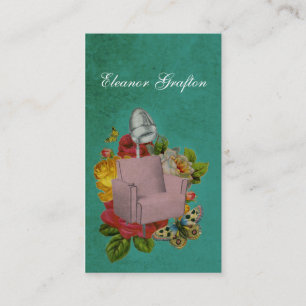  Sjabby Salon Dryer Stoel Roos stylist kaart Visitekaartje