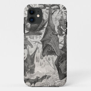 Sjablonen van de 1800s die met fox-bat-retro vlie iPhone 11 Hoesje