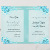Sjablonen van het Aqua Blue Floral BiFold Wedding (Voorkant / Achterkant)