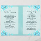 Sjablonen van het Aqua Blue Floral BiFold Wedding (Achterkant)