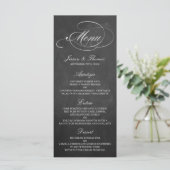 Sjablonen van het Elegant Chalkboard Wedding Menu (Staand voorkant)