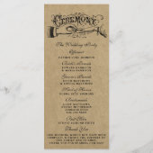 Sjablonen voor Rustic Kraft Wedding Ceremony Progr (Achterkant)