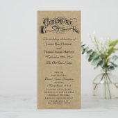 Sjablonen voor Rustic Kraft Wedding Ceremony Progr (Staand voorkant)
