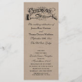 Sjablonen voor Rustic Kraft Wedding Ceremony Progr (Voorkant)