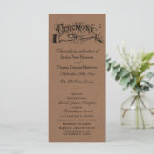 Sjablonen voor Rustic Kraft Wedding Ceremony Progr (Staand voorkant)