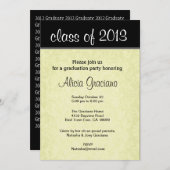 sjabloon 2012 Graduation Peach Damask Kaart (Voorkant / Achterkant)