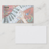 Sjabloon 2 voor Piano-visitekaartjes (licht) Visitekaartje (Voorkant / Achterkant)