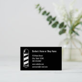 Sjabloon 2-zijdig zwart-wit Barber Visitekaartje (Staand voorkant)