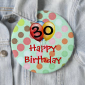 Sjabloon "30" Button op de verjaardag van de geboo (In situ)
