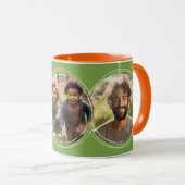 Sjabloon 3 Cirkelfoto's Collage Groen C111 Mok (Voorkant rechts)