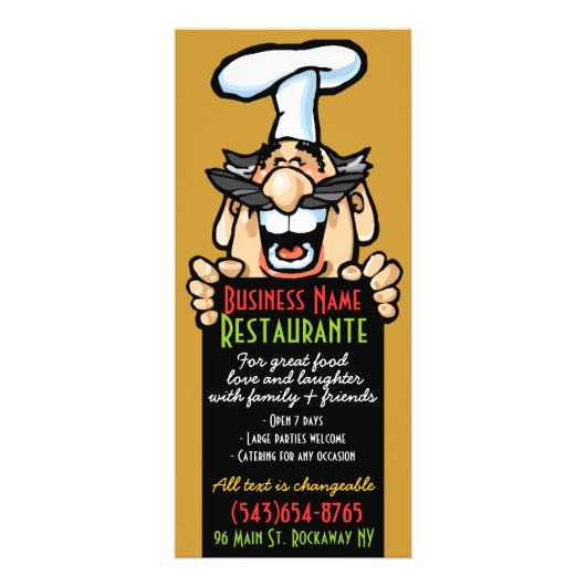 Sjabloon 4x9.Italiaans.Chef.Pizza 2 van het menu U (Voorkant)