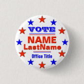 Sjabloon aangepaste campagne met sterren ronde button 3,2 cm (Voorkant)