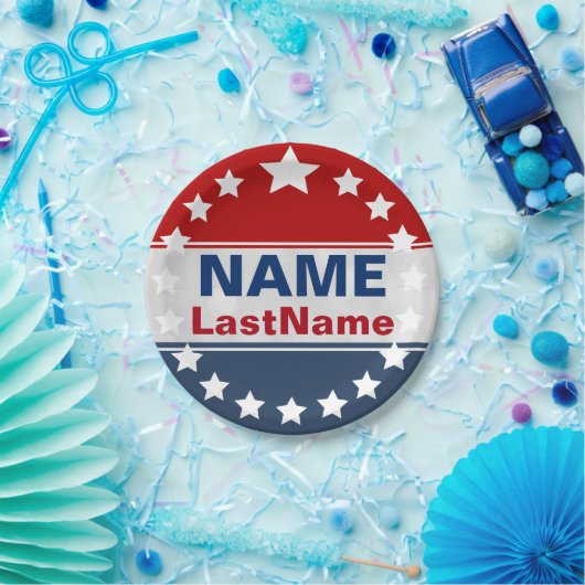 Sjabloon Aangepaste campagne Papieren Bordje (Feest)