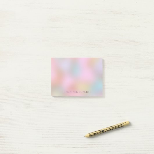 Sjabloon aangepaste elegante moderne pasteelkleure post-it® notes (Op bureau)
