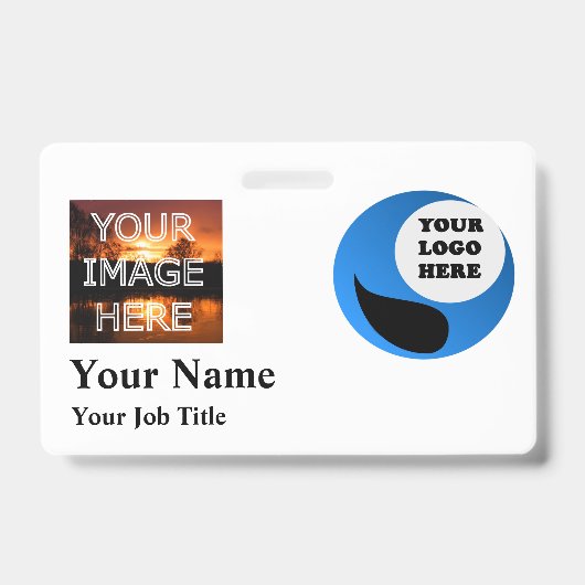 Sjabloon Aangepaste foto-badge-naamtag Badge (Voorzijde)