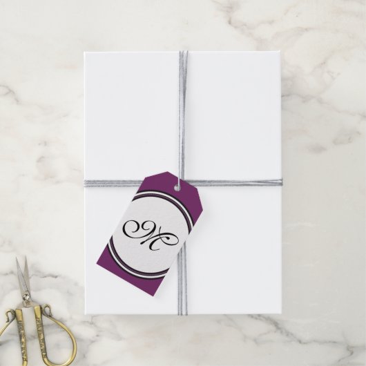 Sjabloon - Aangepaste jouw tekst, monogram en back Cadeaulabel (Met Touw)
