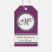 Sjabloon - Aangepaste jouw tekst, monogram en back Cadeaulabel (Achterkant)
