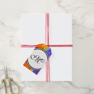 Sjabloon - Aangepaste jouw tekst, monogram en back Cadeaulabel
